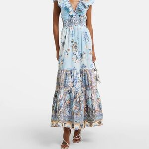 Camilla | Dresses | Camilla Blue And White Flutter Sleeve Maxi Dress |  Poshmark